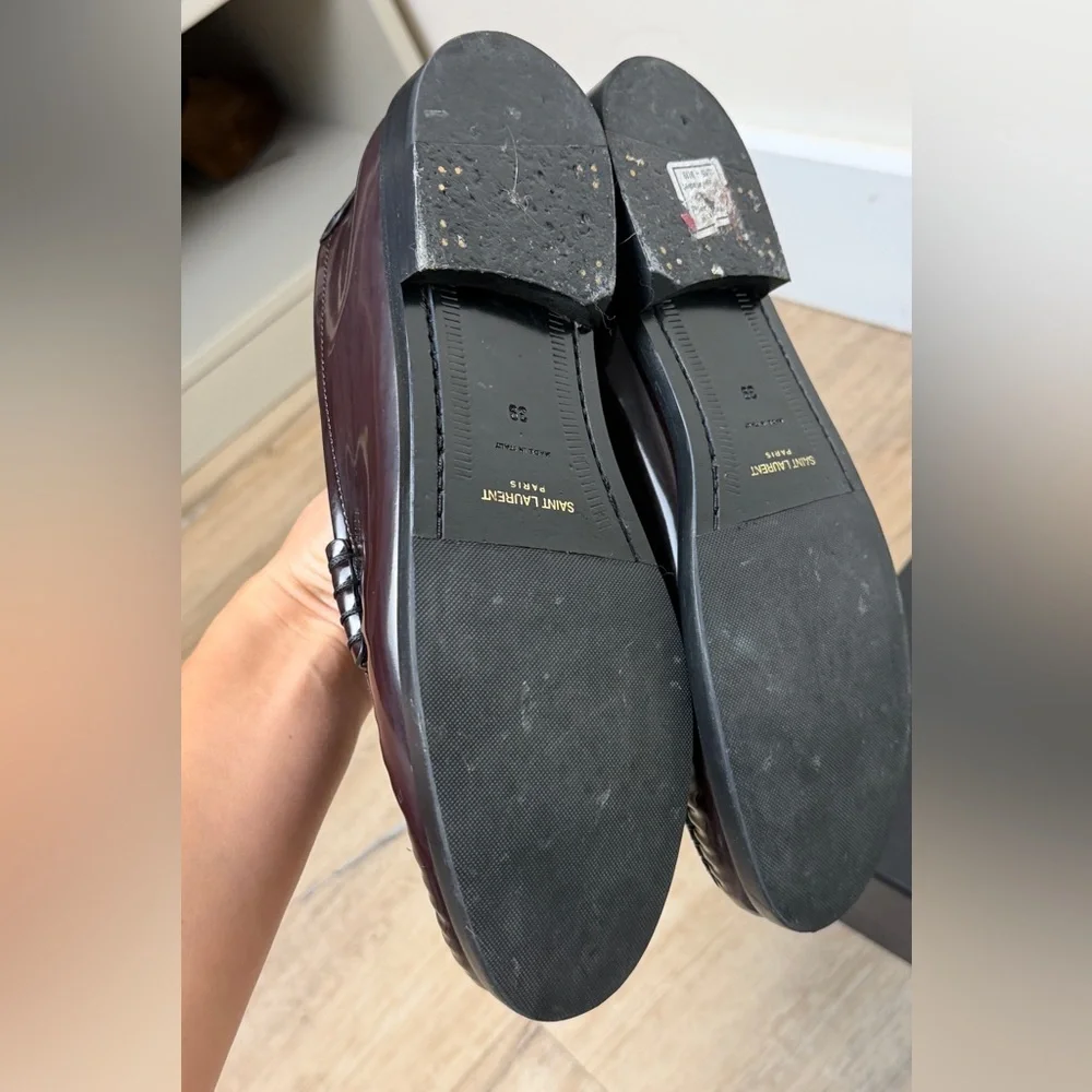 Yves Saint Laurent  ysl burgundy Loafers size 39 - Picture 3 of 4